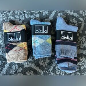 Biella Ladies Argyle and striped luxury socks sizes 9-11.‎